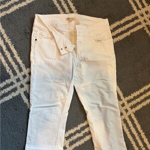 CAbi Women's Cream Straight Leg Jeans